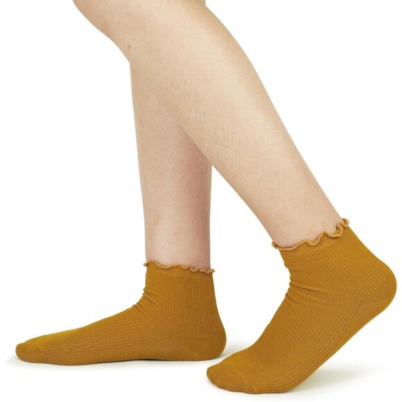 BomKinta Women Ankle Ruffle Socks  Thin Cute Casual Frilly Sock  Soft Low Cut - Picture 5 of 6